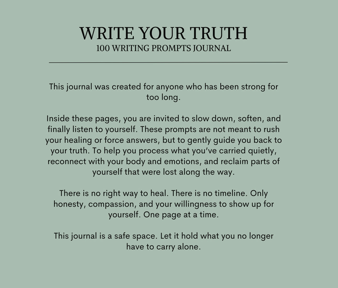 WRITE YOUR TRUTH: 100 WRITING PROMPTS JOURNAL